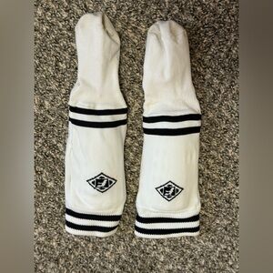White and Black Striped Toddler Soccer (Fútbol) Socks